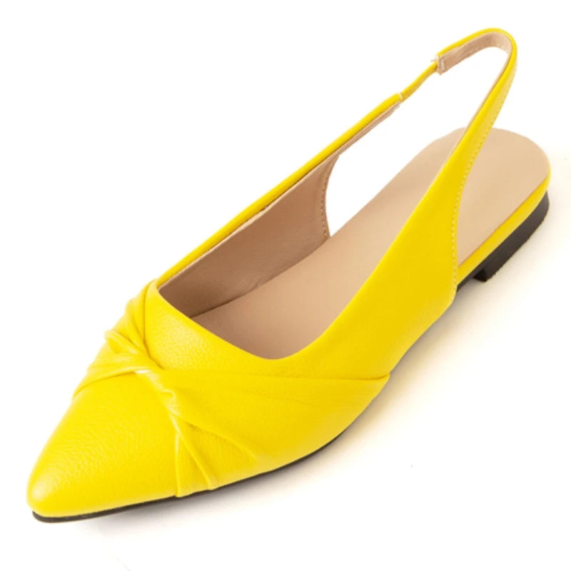 Pointy toe Flat Soft Flats Large Slingbacks Sandals in Black, White
