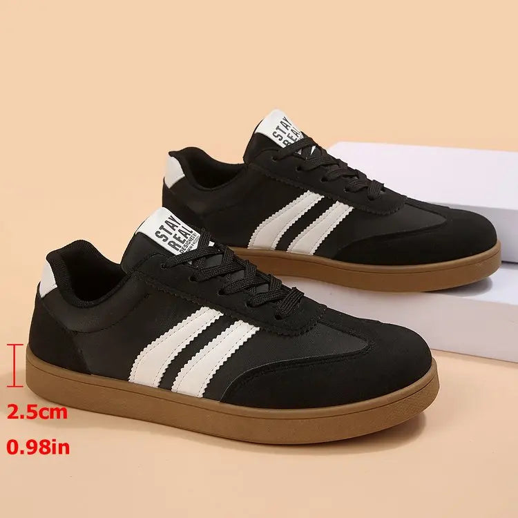 Lightweight Comfortable Sneakers for Women Fashion Striped Lace Up Sports Casual Breathable Sneakers