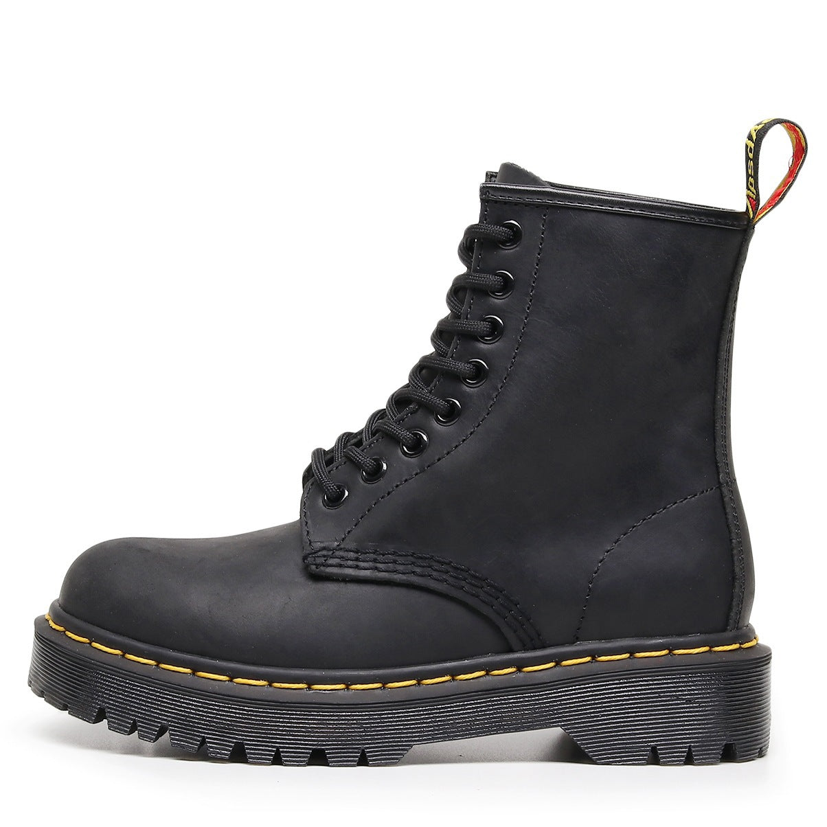 British Style Full-Grain Leather Biker Boots