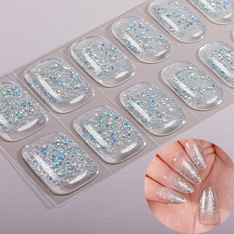 Solid Color Gel Nail Stickers – No-Bake Shimmer Appliqués