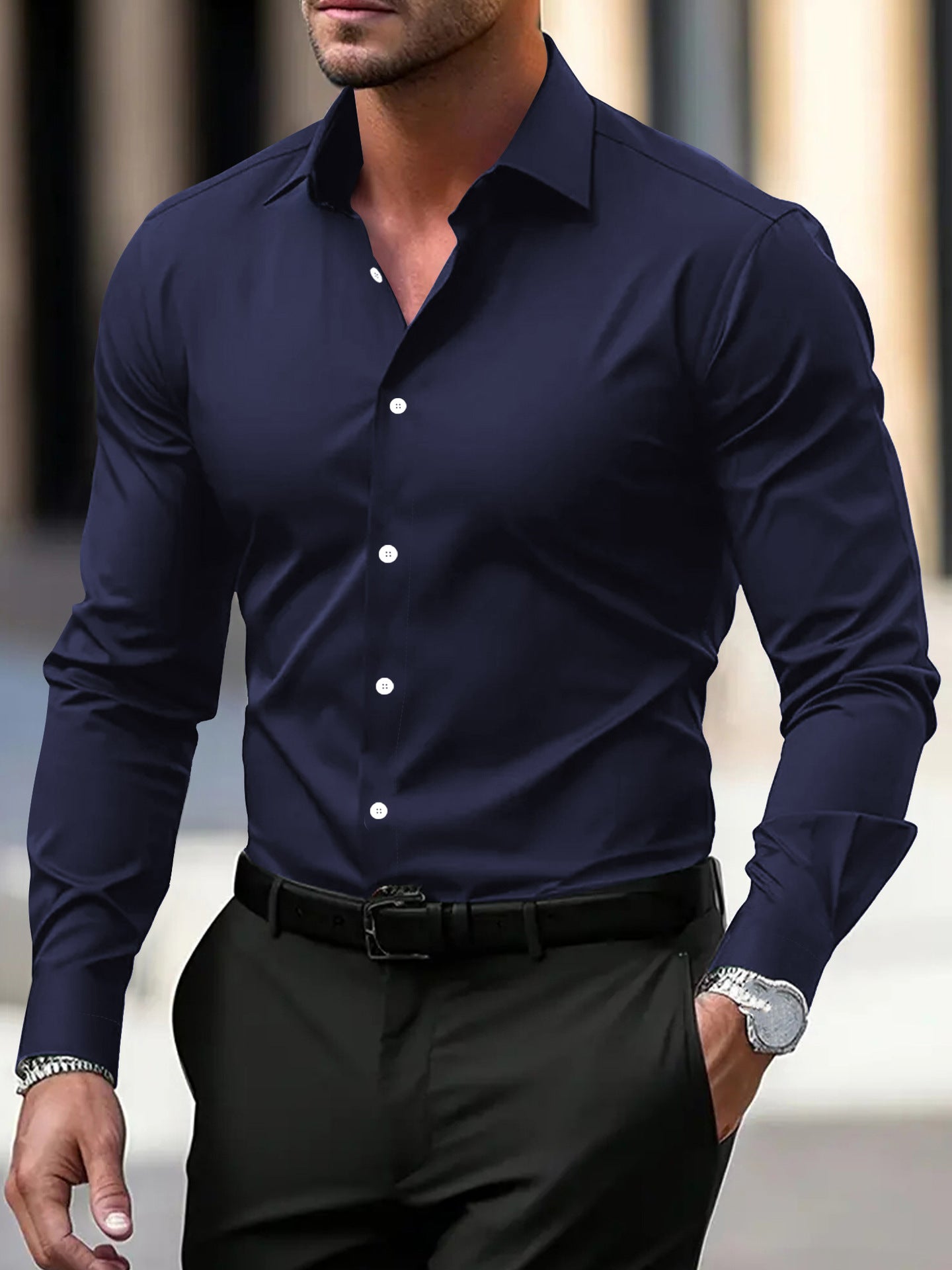 Men's Long Sleeve Business Shirt