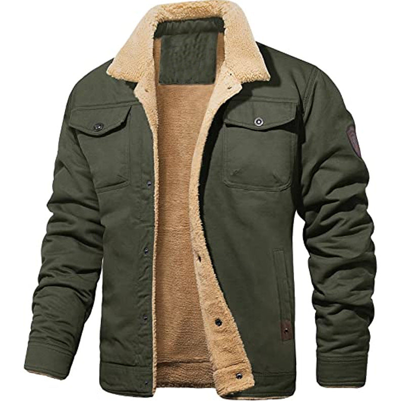 Men Military Style Multi-Pocket Padded Jacket