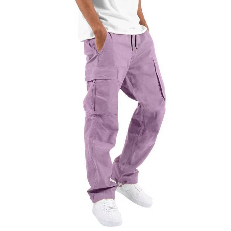 Pantalon cargo ample à cordon de serrage pour homme