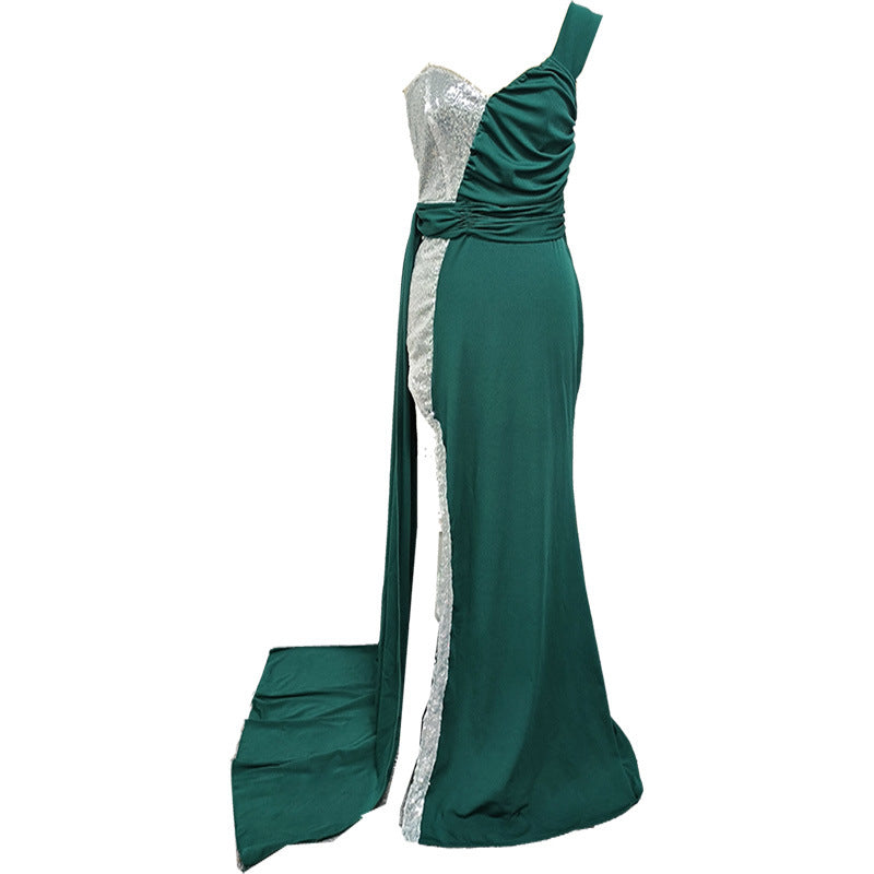 Sleeveless Sequin Evening Gown