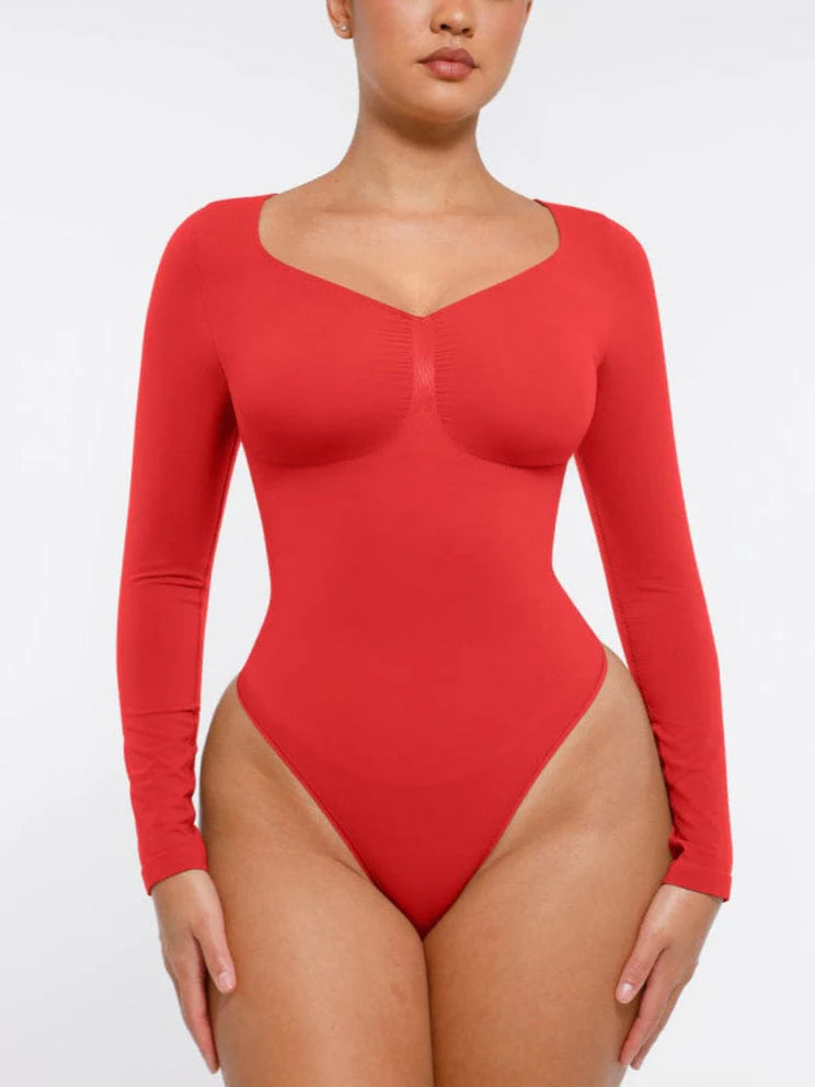 Long Sleeve Seamless Bodysuit with Tummy Control