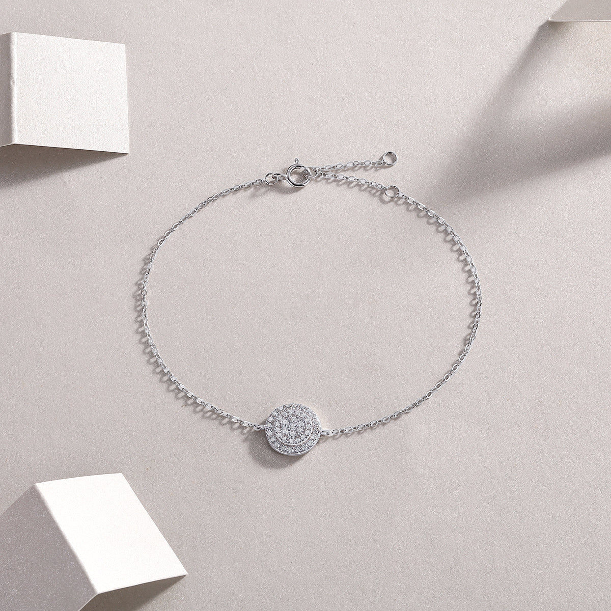 Chain Of Wealth - S925 Platinum Plated Moissanite Bracelet Set