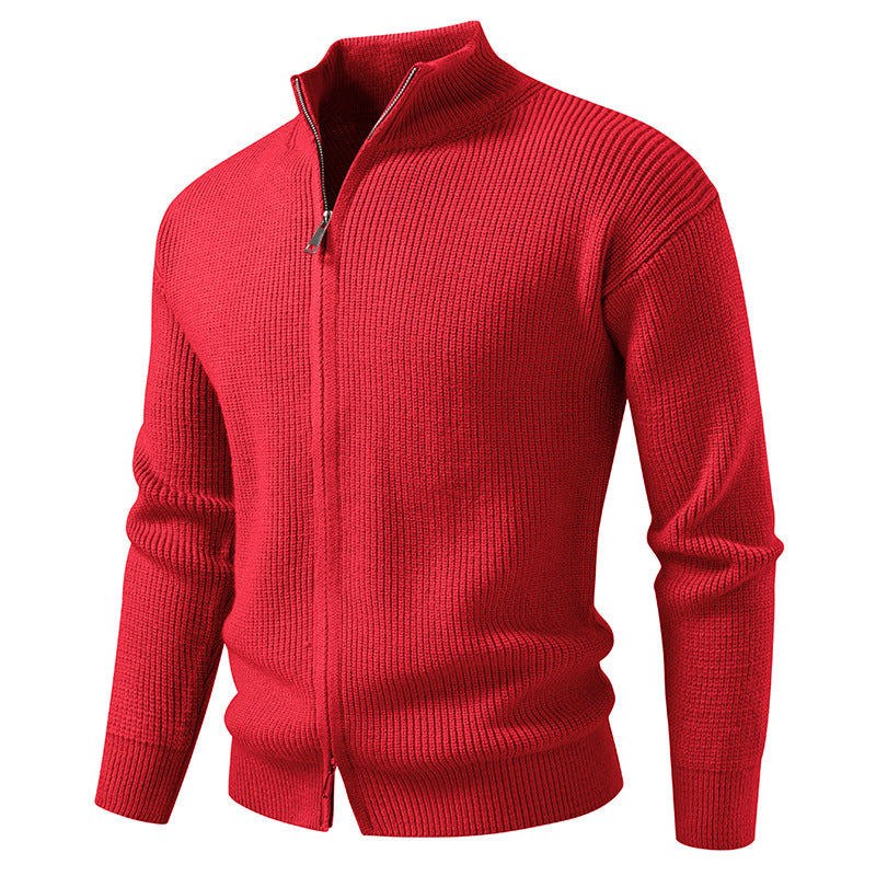 Zip-Up Cardigan Sweater Coat - Men's Streetwear Layering