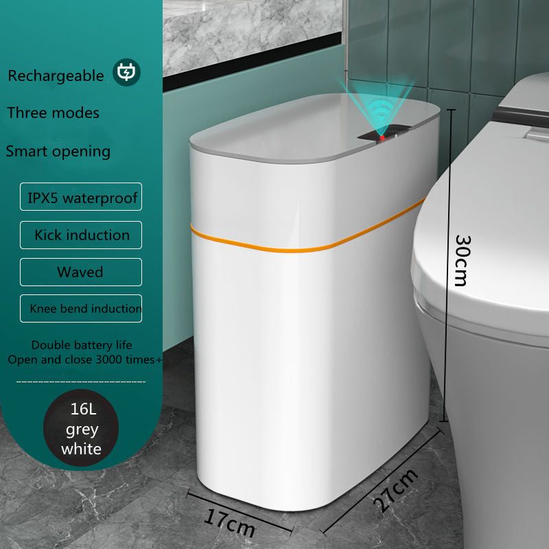 Automatic Smart Trash Can with Sensor Lid - Touchless Dustbin for Bedroom, Living Room & Kitchen Storage