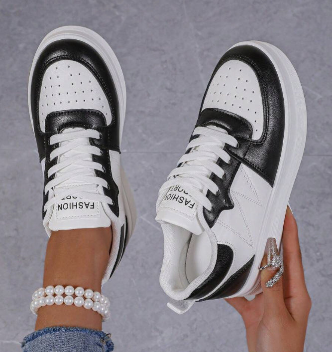 Women's White Platform Sneakers - Chunky Sole Elevator Trainers for Height & Style