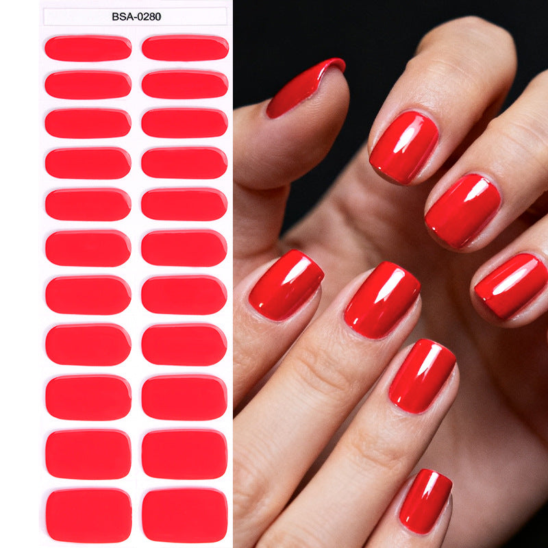 Solid Color Gel Nail Stickers – No-Bake Shimmer Appliqués