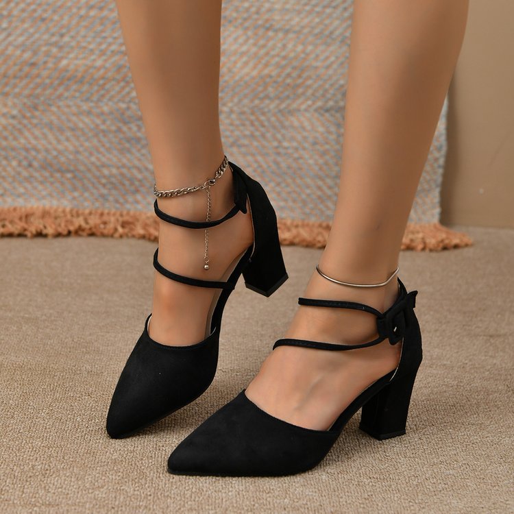 Women's Buckle Strap Pointed Toe Heels