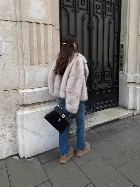 Haut en fausse fourrure pour femmes, collection automne-hiver