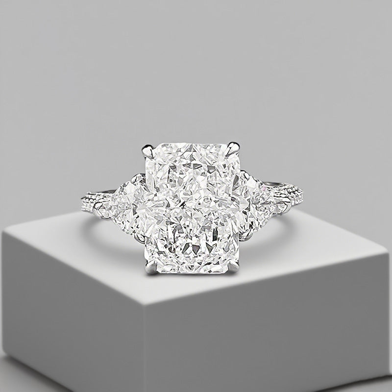 Bague Glaçon Taille Full-Crystal - Bijou Déclaration Diamant Carbone