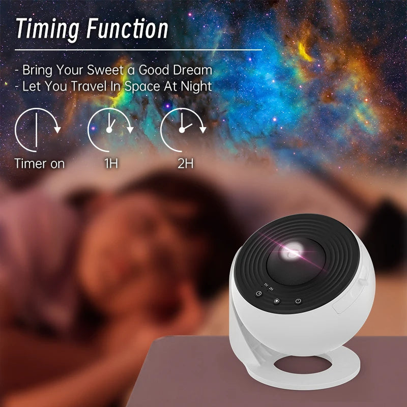 Galaxy Projector Night Light - 360° Rotating Starry Sky Planetarium Lamp