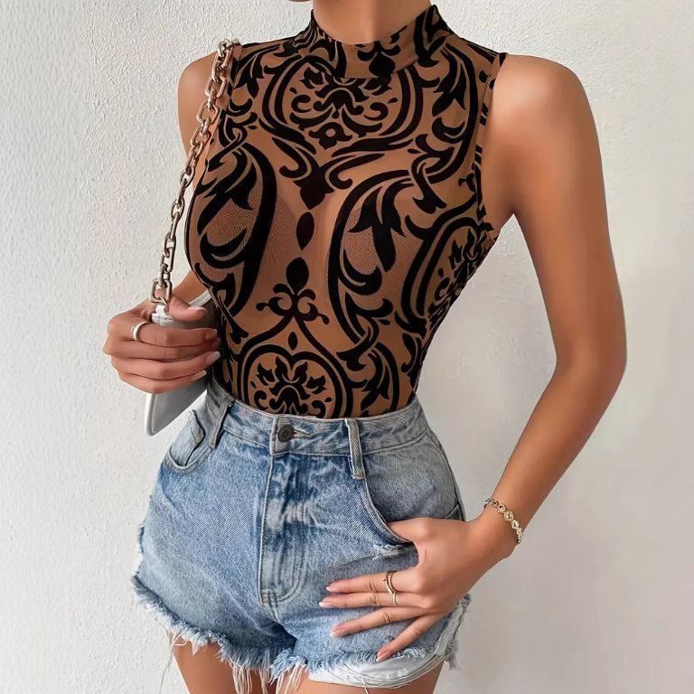 Women's Geometric Print Bodysuit