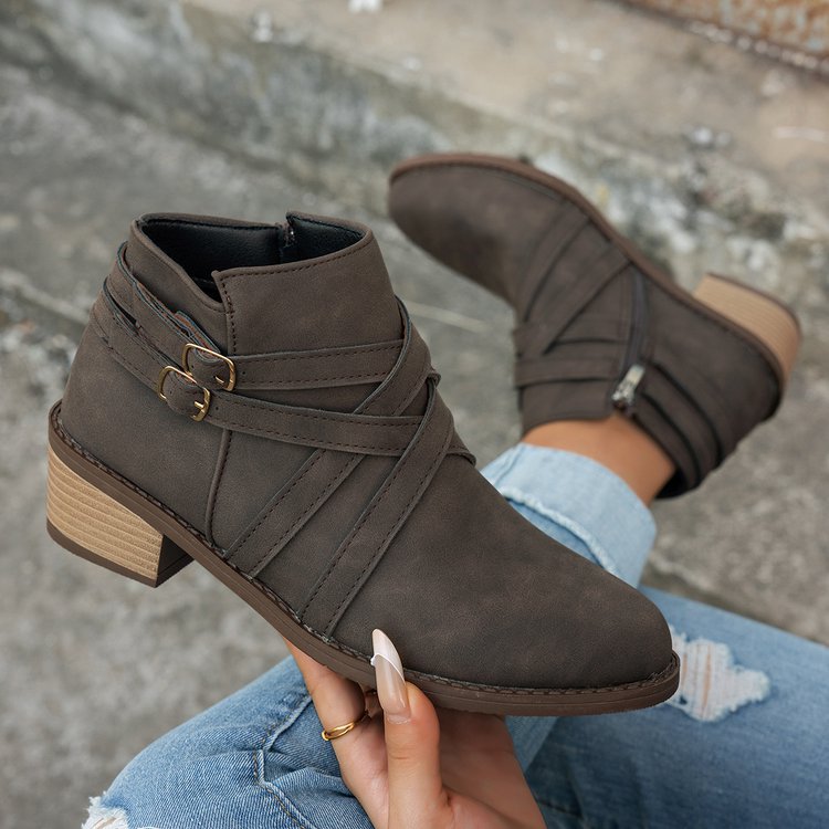 Retro Style Fashionable Ankle Boots