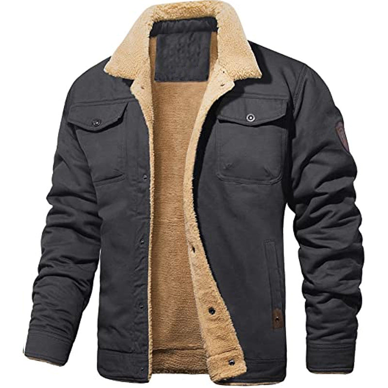Men Military Style Multi-Pocket Padded Jacket