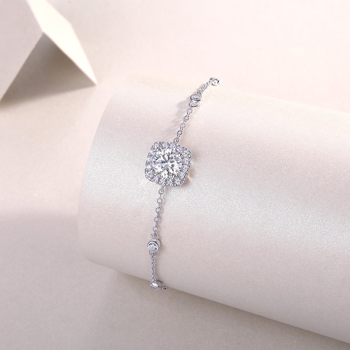 Long-Lasting Love - S925 Platinum Plated Moissanite Bracelet Set