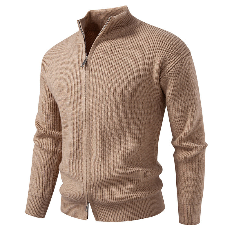 Zip-Up Cardigan Sweater Coat - Men's Streetwear Layering