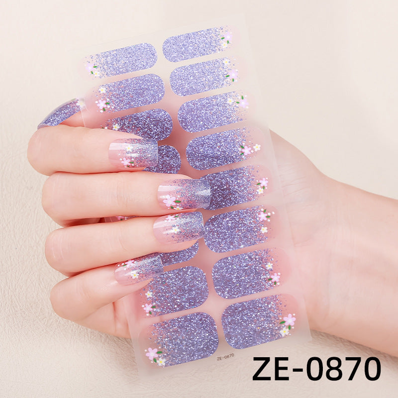 French Gradient Nail Stickers – Ombré Shimmer Appliqués