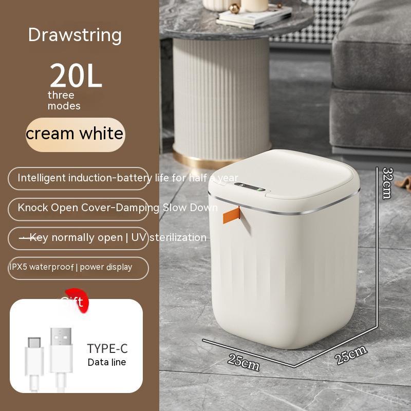 Automatic Smart Trash Can with Sensor Lid - Touchless Dustbin for Bedroom, Living Room & Kitchen Storage