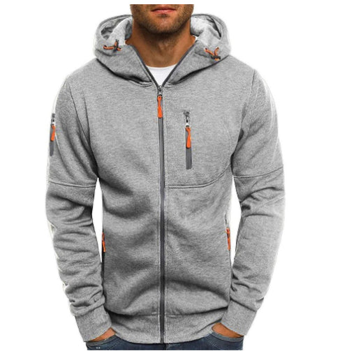 Men's Zip-Up Hooded Sports Jacket