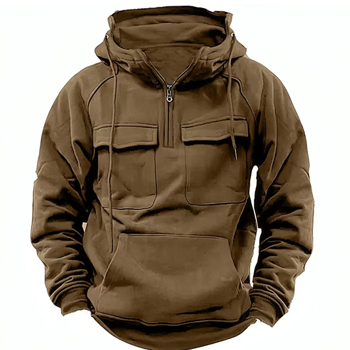 Men's Zip-Up Hoodie with Drawstring