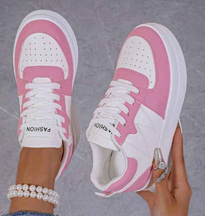 Women's White Platform Sneakers - Chunky Sole Elevator Trainers for Height & Style