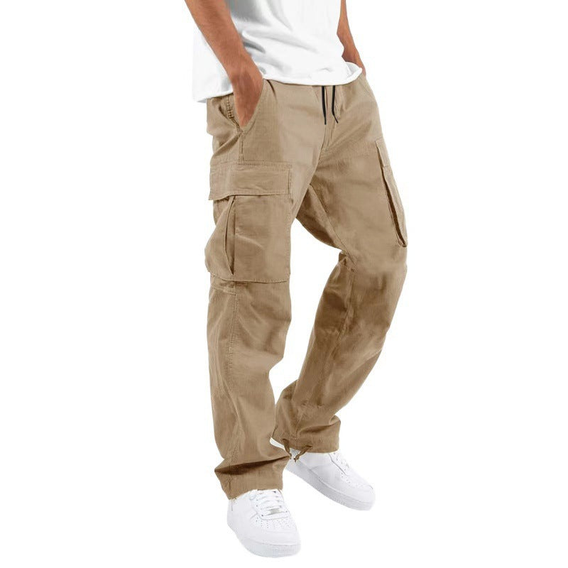 Pantalon cargo ample à cordon de serrage pour homme