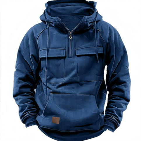 Men's Zip-Up Hoodie with Drawstring