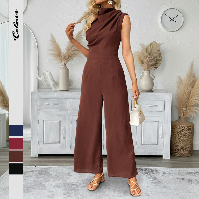 Elegant Women's Sleeveless Wide-Leg Jumpsuit
