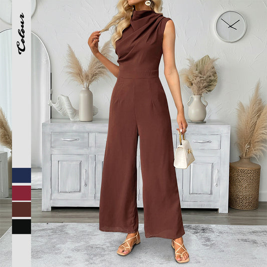 Elegant Women's Sleeveless Wide-Leg Jumpsuit