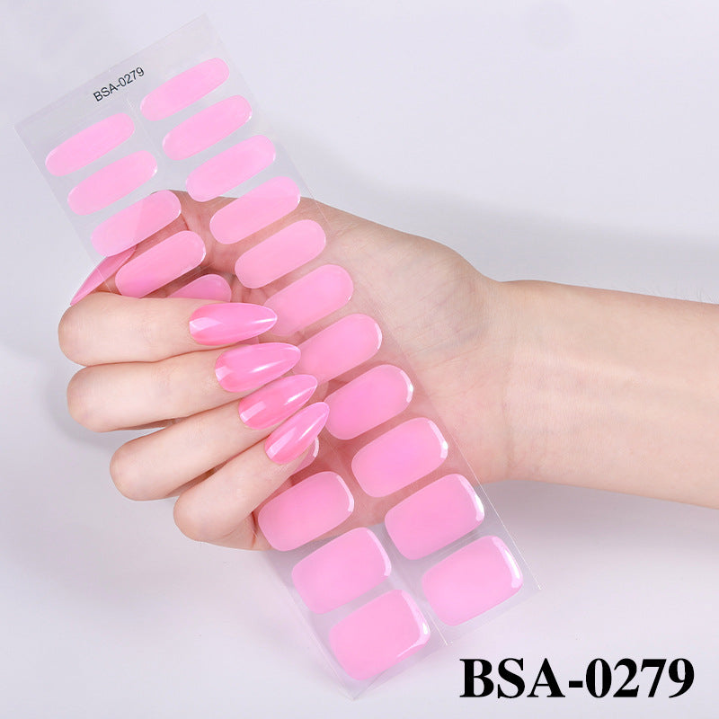 Solid Color Gel Nail Stickers – No-Bake Shimmer Appliqués