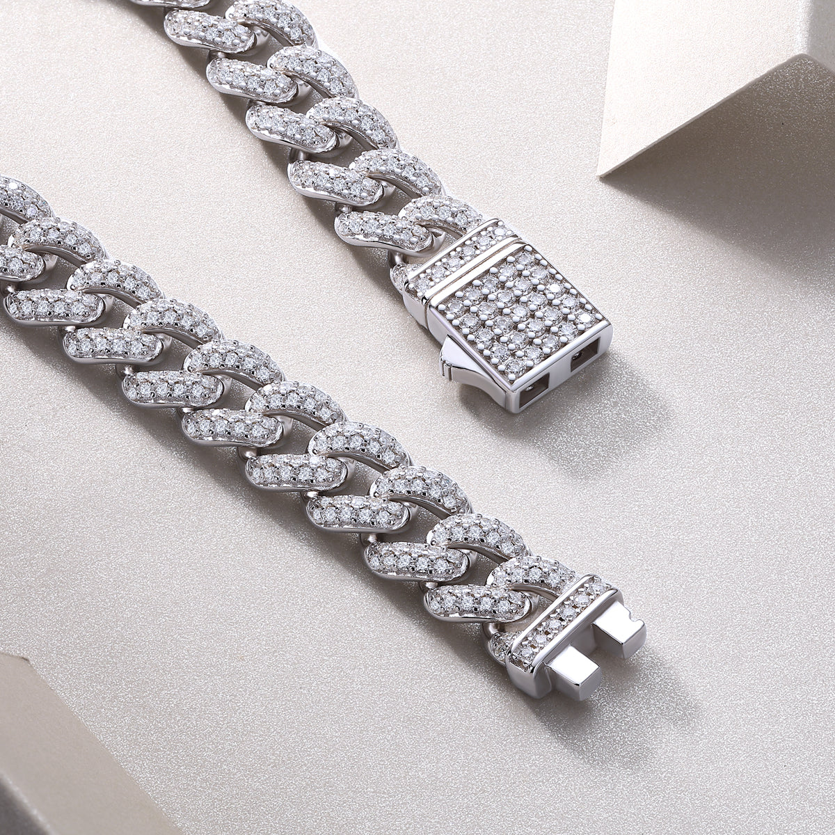 Red Glow Orange Light - S925 Platinum Plated Moissanite Bracelet Set