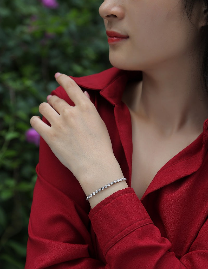 Galaxy Dream - S925 Platinum Plated Moissanite Bracelet Set