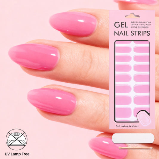 Solid Color Gel Nail Stickers – No-Bake Shimmer Appliqués