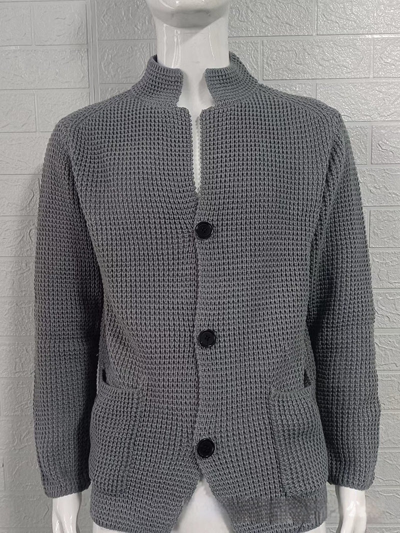 Men's Slim Fit Stand Collar Knit Cardigan