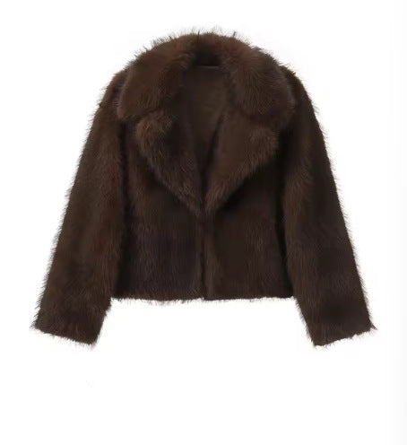 Haut en fausse fourrure pour femmes, collection automne-hiver