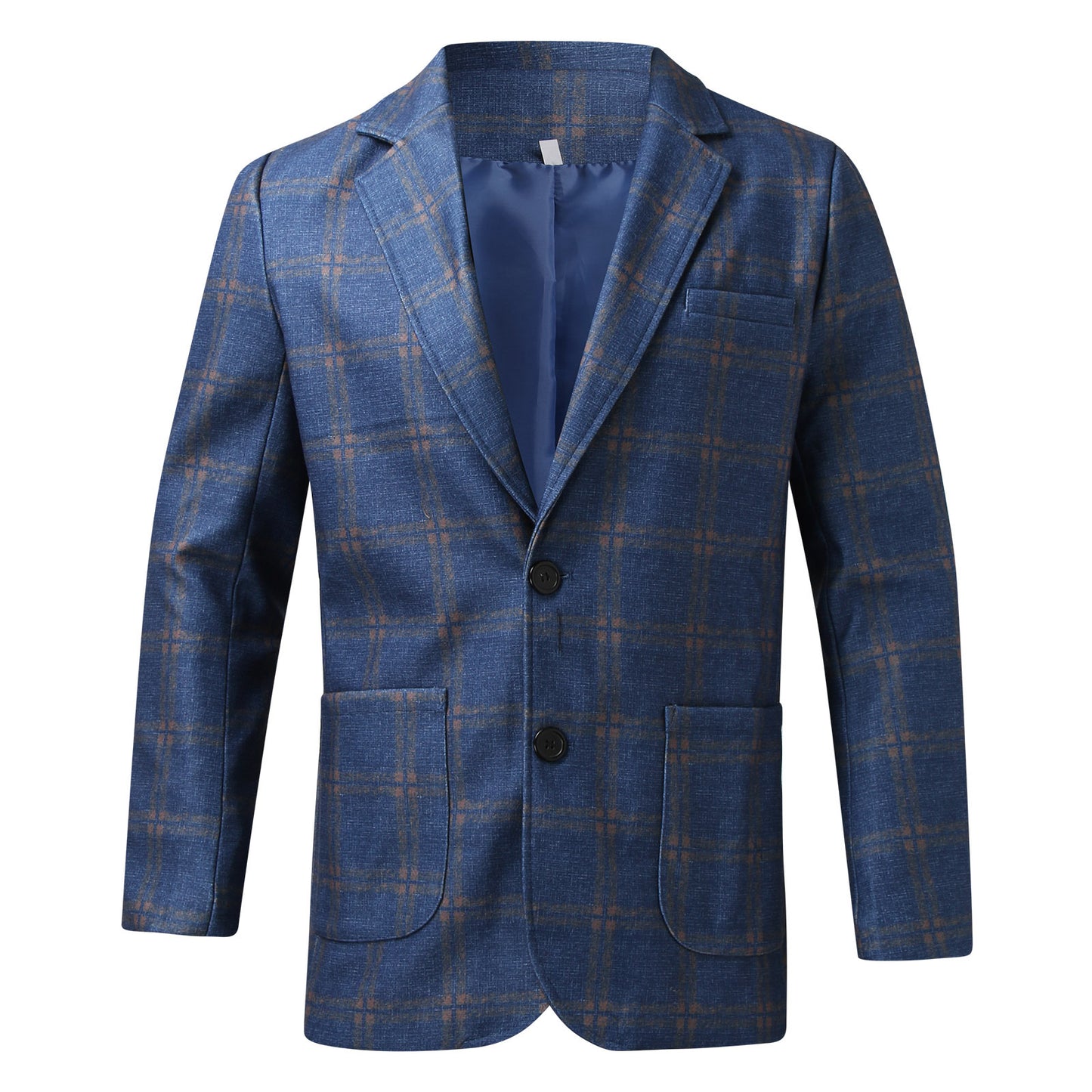 Men's Plaid Long Sleeve Suit Jacket
