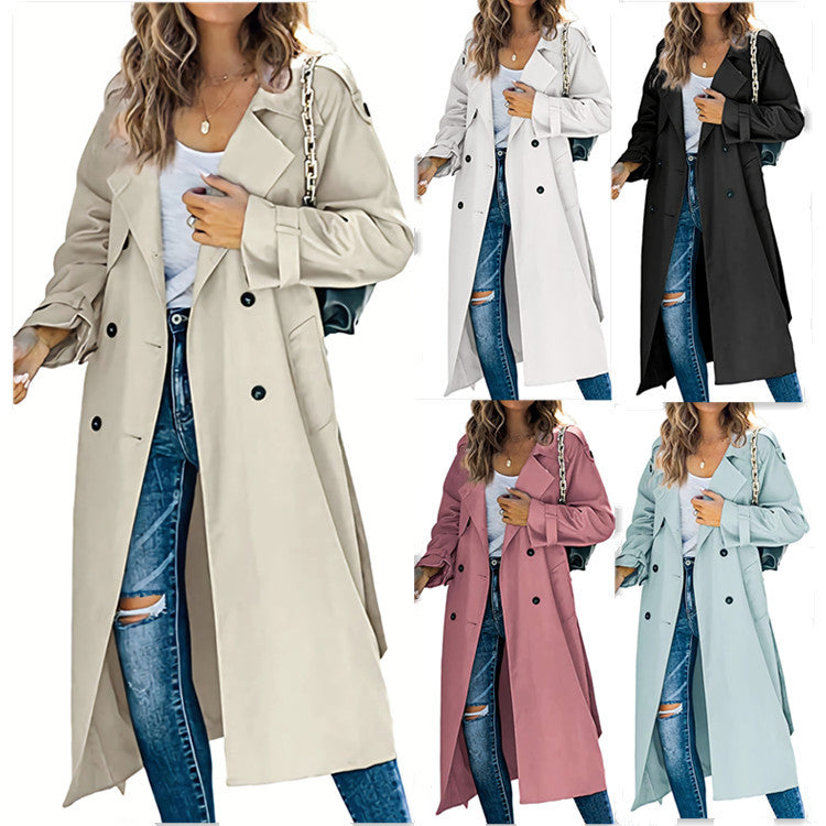 Women's Solid Color Windbreaker Jacket - Casual Fashion