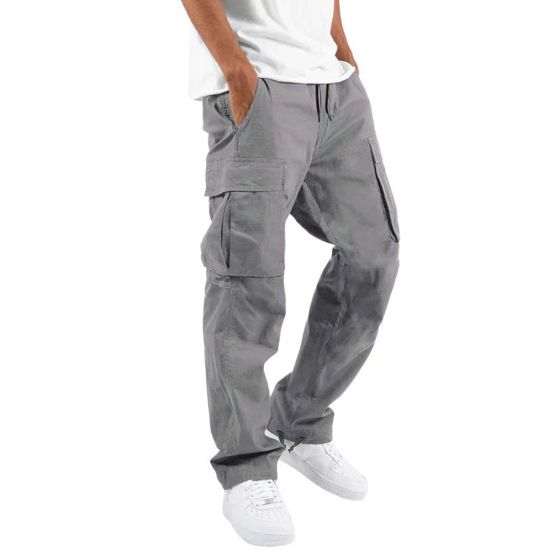 Pantalon cargo ample à cordon de serrage pour homme