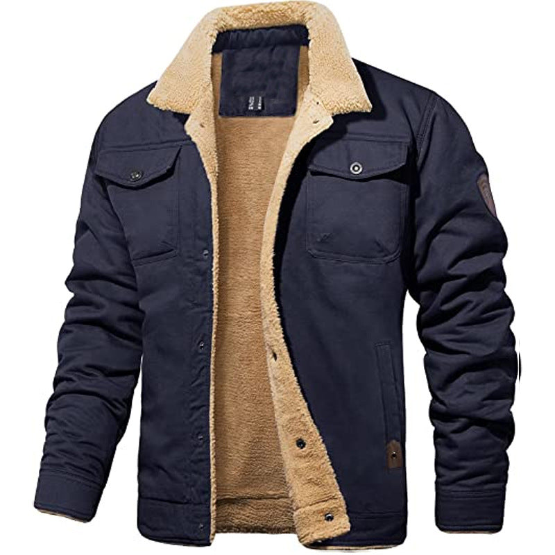 Men Military Style Multi-Pocket Padded Jacket