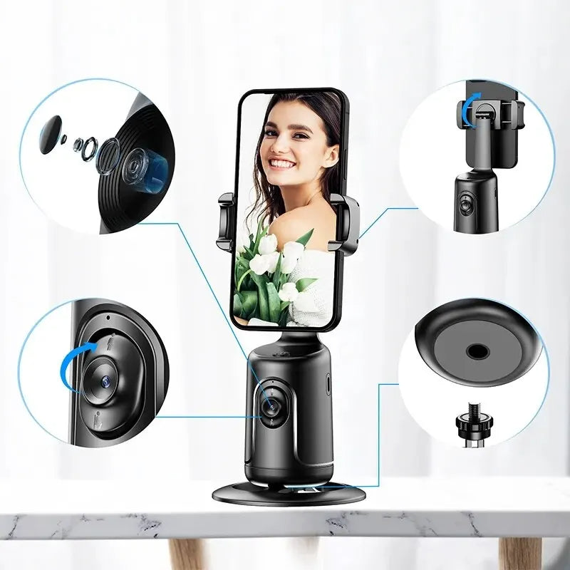 360° AI Face Tracking Gimbal - Smart Auto Phone Holder & Stabilizer