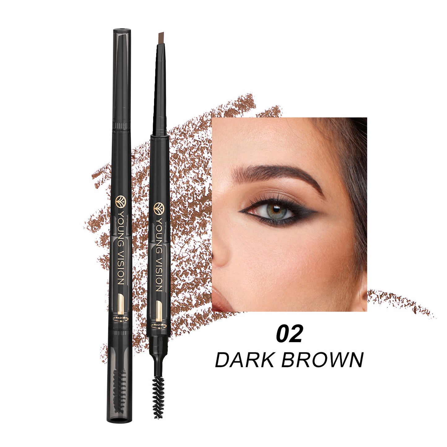 3-in-1 Waterproof Eyebrow Pencil - Smudge-Proof Long-Lasting