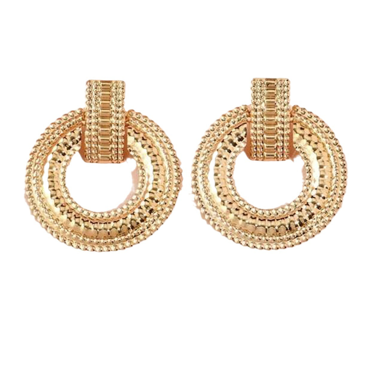 Retro Hollow Round Earrings – Statement Geometric Design