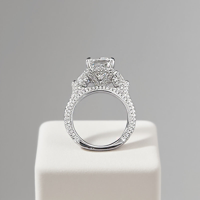 Bague Glaçon Taille Full-Crystal - Bijou Déclaration Diamant Carbone
