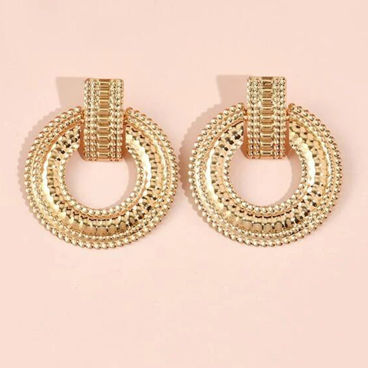 Retro Hollow Round Earrings – Statement Geometric Design