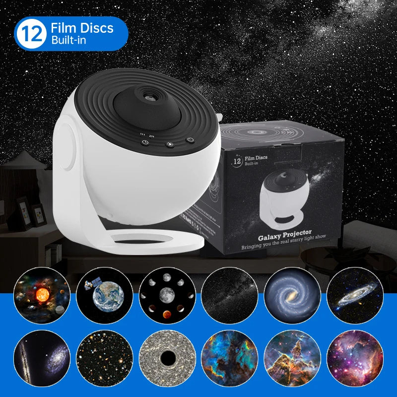 Galaxy Projector Night Light - 360° Rotating Starry Sky Planetarium Lamp