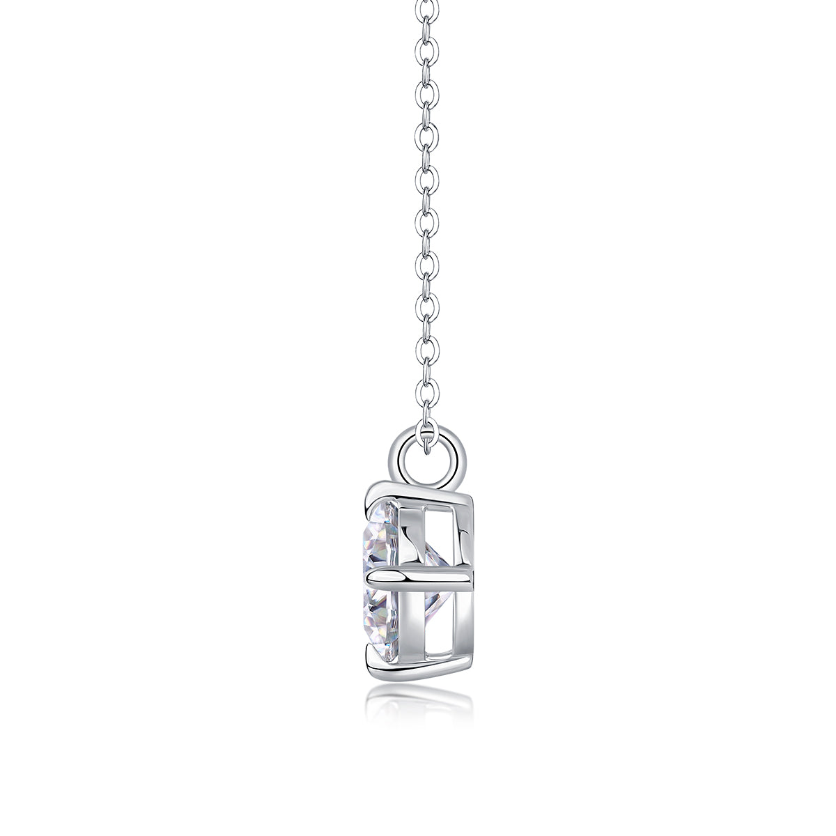 Round Rhythm - S925 Platinum Plated Moissanite Pendant Necklace