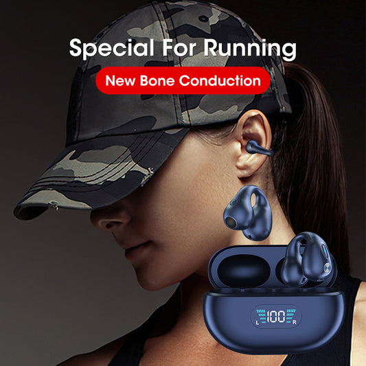 Bone Conduction Bluetooth 5.3 Wireless Earbuds - Sports Headset with Touch Control